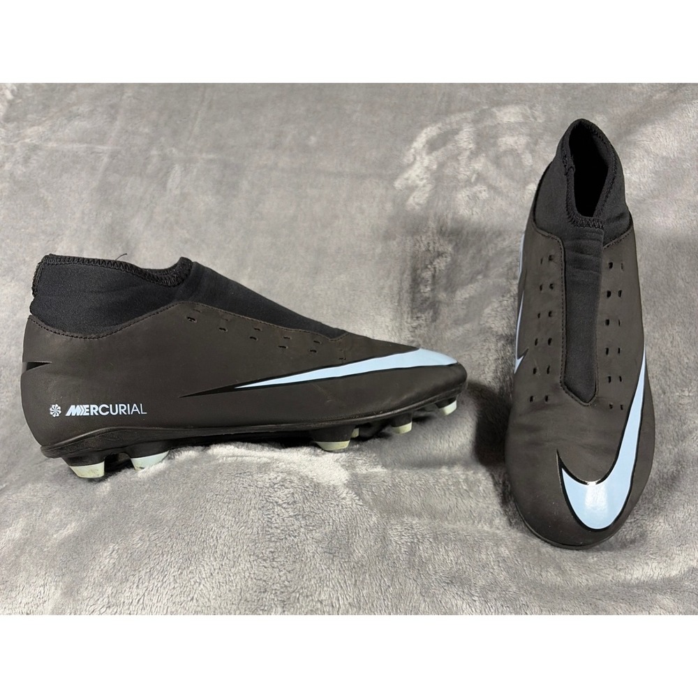 Nike Mercurial Laceless Soccer Cleats Black Blue FQ8341-001 Mens 9.5